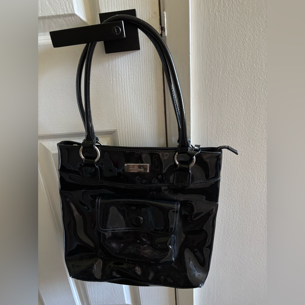 Harrods  Black Patent PVC Tote Bag